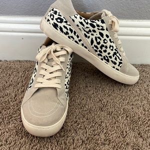White Raven Leopard Sneakers